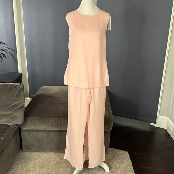 Women’s Pink Chiffon 3 Piece Formal Pant Suit Set Mother of the Bride Size 4 NWT - Picture 7 of 15